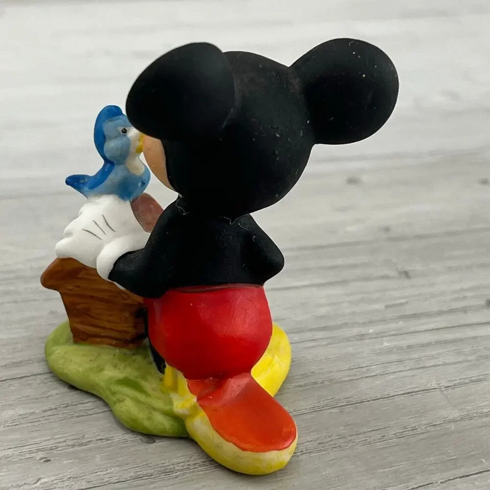 Vintage Walt Disney Productions Mickey Mouse Figurine Blue Bird House Statue